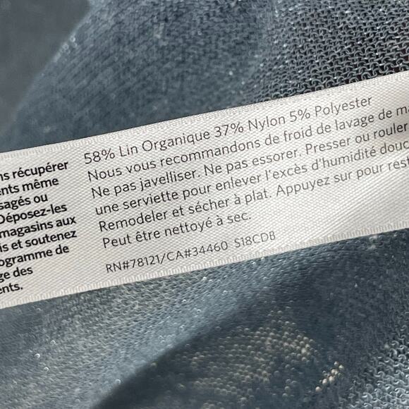 Eileen Fisher M Blue Sparkle Linen Blend Long Line‎ Cardigan Old Money Fairycore - Picture 4 of 5